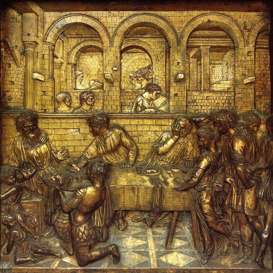 Feast of Herod, 1425. Baptistery Siena. Donatello