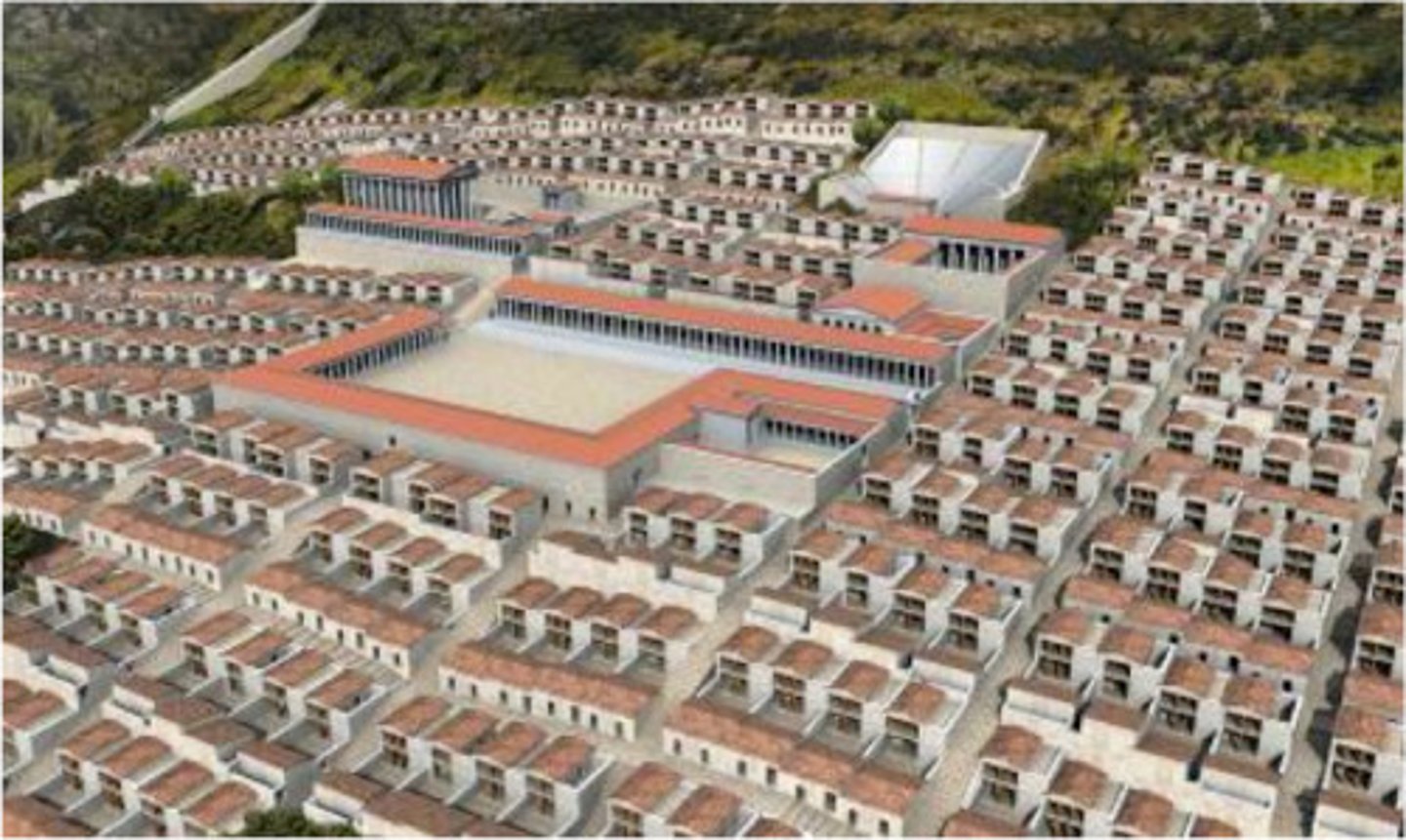 <p>Who: Priene was an ancient Greek city of Ionia1.</p><p>What: Priene is known for its well-preserved city plan123. The city was laid out on a grid plan, with six main streets running east-west and 15 streets crossing at right angles, all being evenly spaced2. The town was thereby divided into about 80 blocks, or insulae, each averaging 150 by 110 feet (46 by 34 m)2.</p><p>Where: Priene is located at the base of an escarpment of Mycale, about 6 kilometres (3.7 mi) north of what was then the course of the Maeander River (now called the Büyük Menderes or "Big Maeander")1.</p><p>When: The city visible on the slopes and escarpment of Mycale was constructed according to plan entirely during the 4th century BCE1.</p><p>Why it's interesting and important: The city plan of Priene is significant because it provides valuable insights into the urban planning practices of ancient Greece23. It is generally considered to be one of the first examples of city planning on a sophisticated grid, as well as a prime example of passive solar orientation3. The grid system allowed for efficient organization and use of city space, and this type of planning was later adopted by many other cities in the Hellenistic world4.</p>