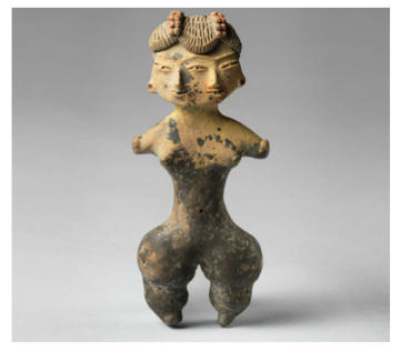 <ol><li><p>Exaggerated physical features and bare of anything but jewelry</p></li><li><p>Highly detailed female figures w/ hair and body ornaments</p></li><li><p>May have had shamanistic elements</p></li><li><p>Variations with physical deformities that may have also bee symbolic</p></li><li><p>1200-900 B.C.E.</p></li></ol><p></p>