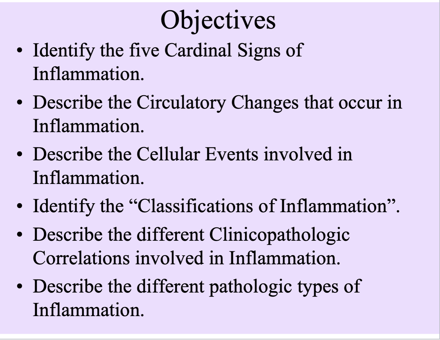 <p>Objectives</p>