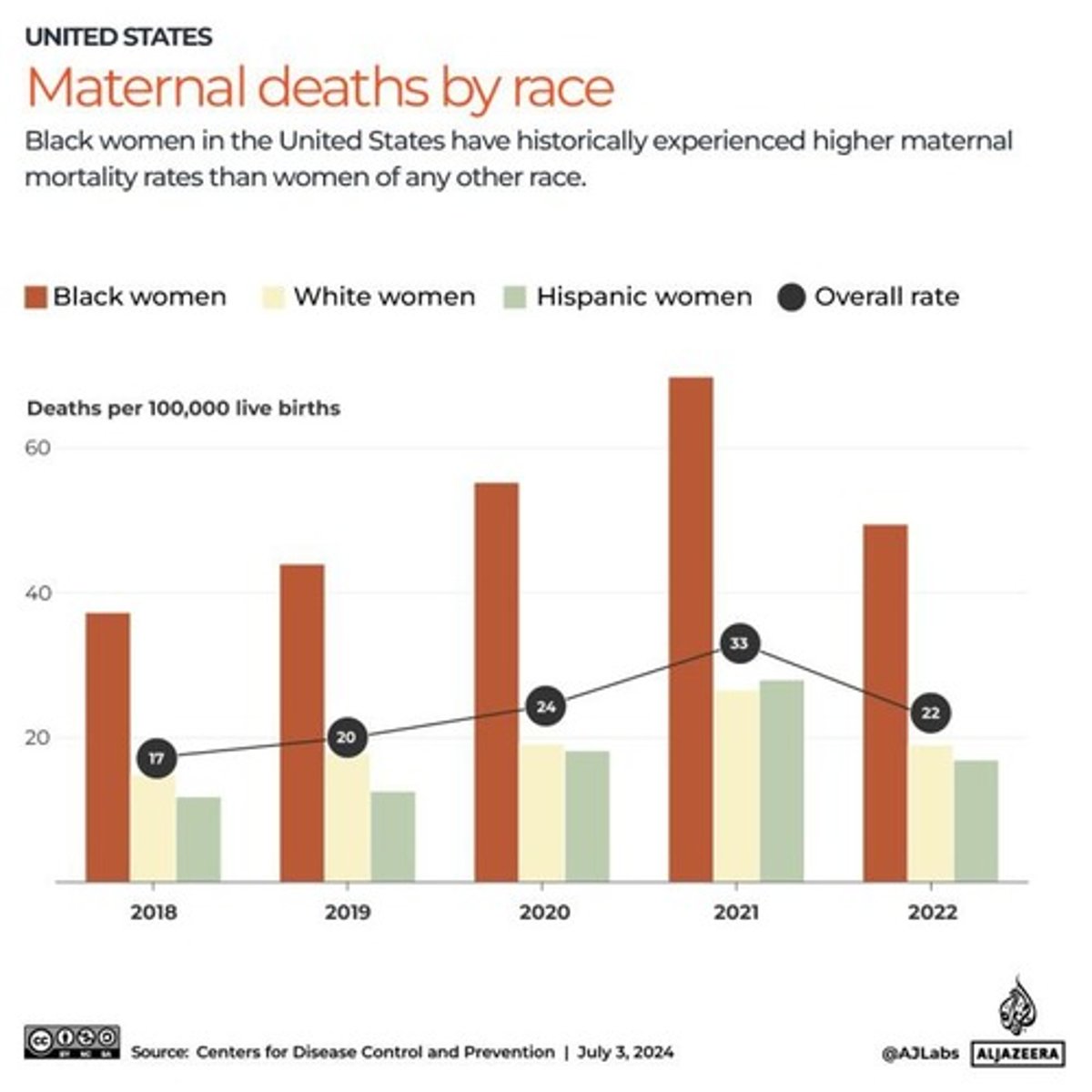 <p>Disparities persist in maternal and infant mortality rates, affecting certain racial and ethnic groups disproportionately.</p>