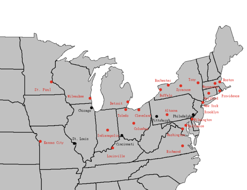 <p>The change in spatial distribution of baseball teams in American cities created by teams moving the 50s and 60s and league expansion illustrate the concepts of…</p>