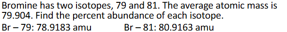 <p>Average Atomic Mass Practice (Chapter 2)</p>