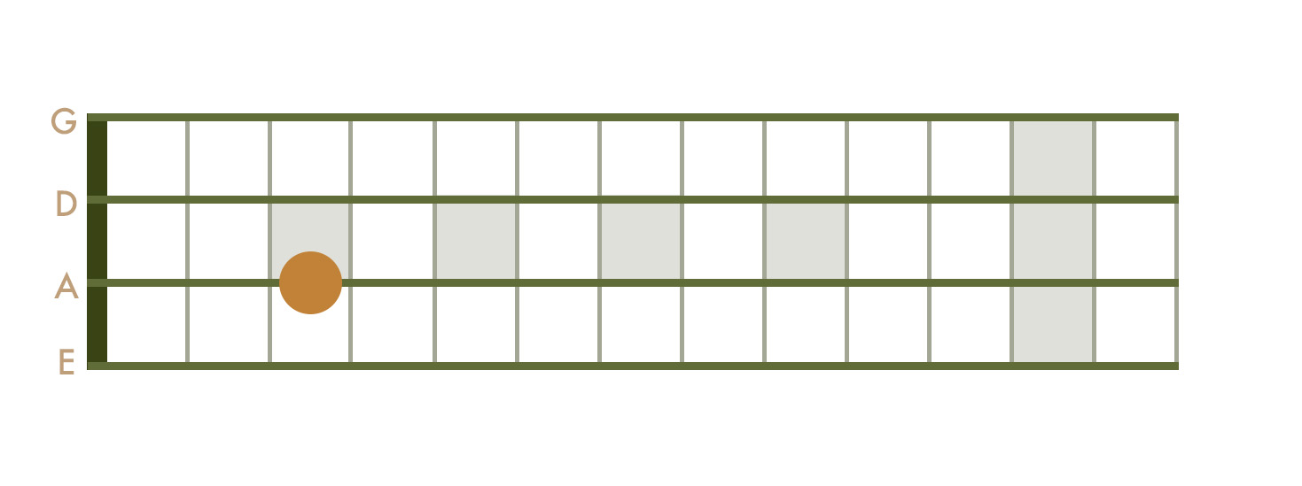 <p>3rd Fret - A String</p>