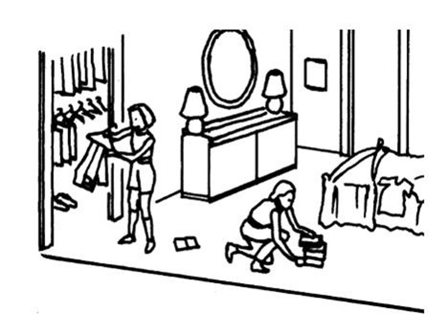 <p>to straighten up the room</p>