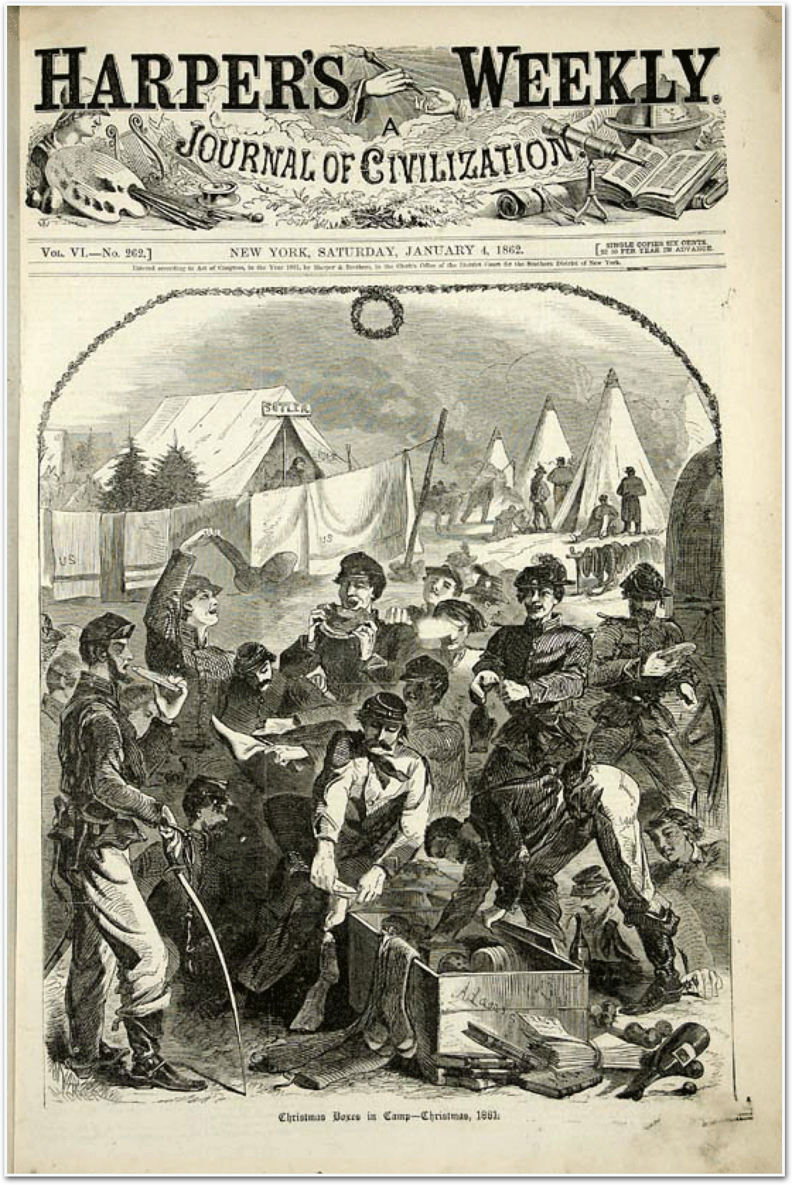 <p>The American Civil War. He sketched battle scenes and camp life + quiet moments. </p>