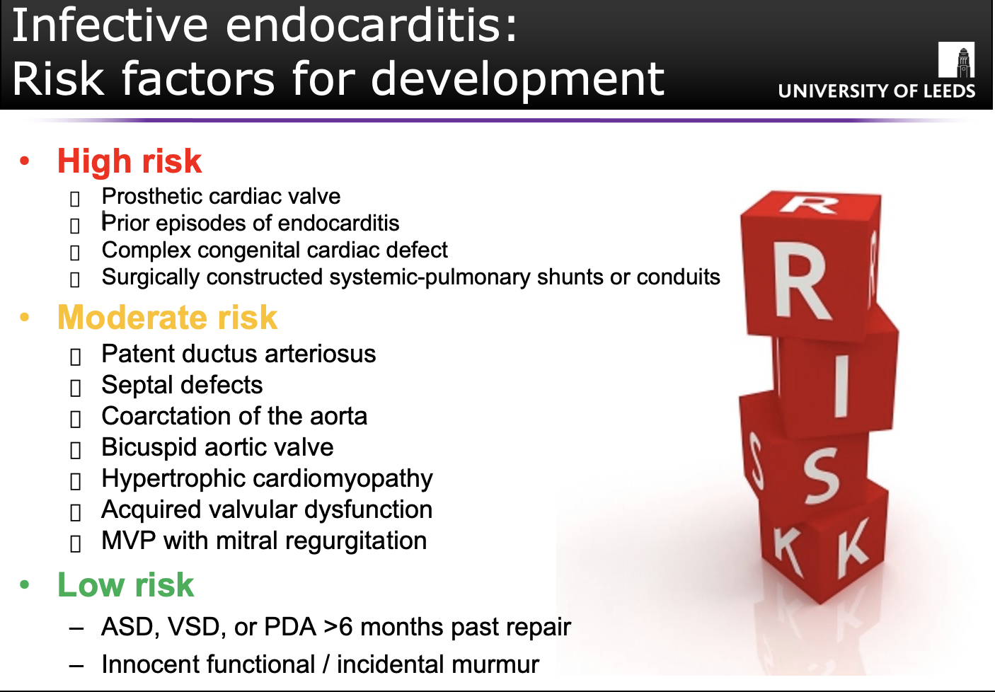 <p><strong>*</strong>Anything that<strong> affects blood flow through heart </strong>will put you at <strong>risk of infective endocarditis.</strong></p><p></p>