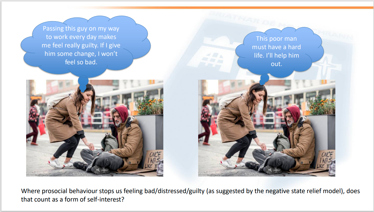 <p> • People are motivated to maximise benefits and minimise costs in their relationships with others.</p><p> • This can also be applied to helping behaviour.</p><p>• Based on his studies of persuasion and the norm of reciprocity, Robert Cialdini argues that all prosocial behaviour involves some form of self-interest.</p>