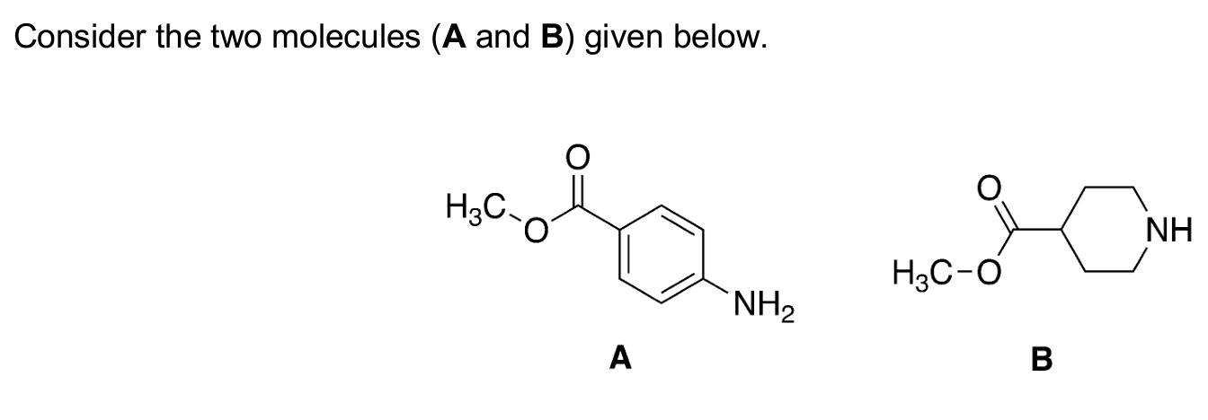 <p>Identify which molecule is a <strong>weaker base </strong></p>