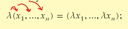 <p>__________ is defined as multiplying each coordinate of a vector <strong>x</strong> by a scalar λ</p>