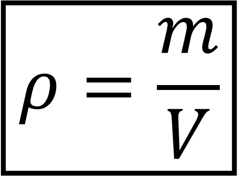 <p>The density of a material (fluid or solid) is defined as its mass per volume (volumetric mass density). Symbol is “ρ (rho), and the units are typically kg/m³. </p>