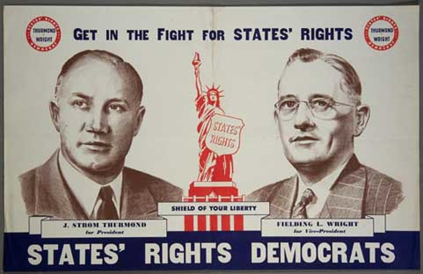 <p>Conservative southern Democrats who objected to President Truman's strong push for civil-rights legislation. Southern Democrats who broke from the party in 1948 over the issue of civil rights and ran a presidential ticket as the States' Rights Democrats with J. Strom Thurmond of South Carolina as a canidate.</p>