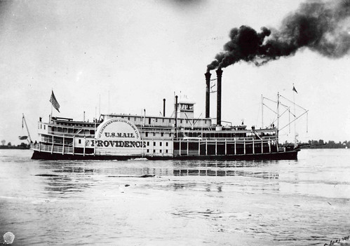 ship moved by engines that work by the action of steam under pressure. Robert Fulton is credited with inventing the first successful steamship.