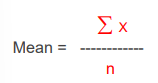 <p>sum of values of each observation / number of observation</p>