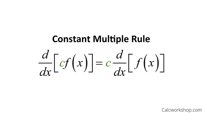 <p>The constant multiple rule states that if c is a constant and f(x) is a differentiable function, then:</p>