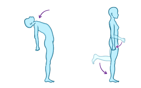 reverse (mundur/kembali) of flexion; joint angle is increased, sudut sendi membesar