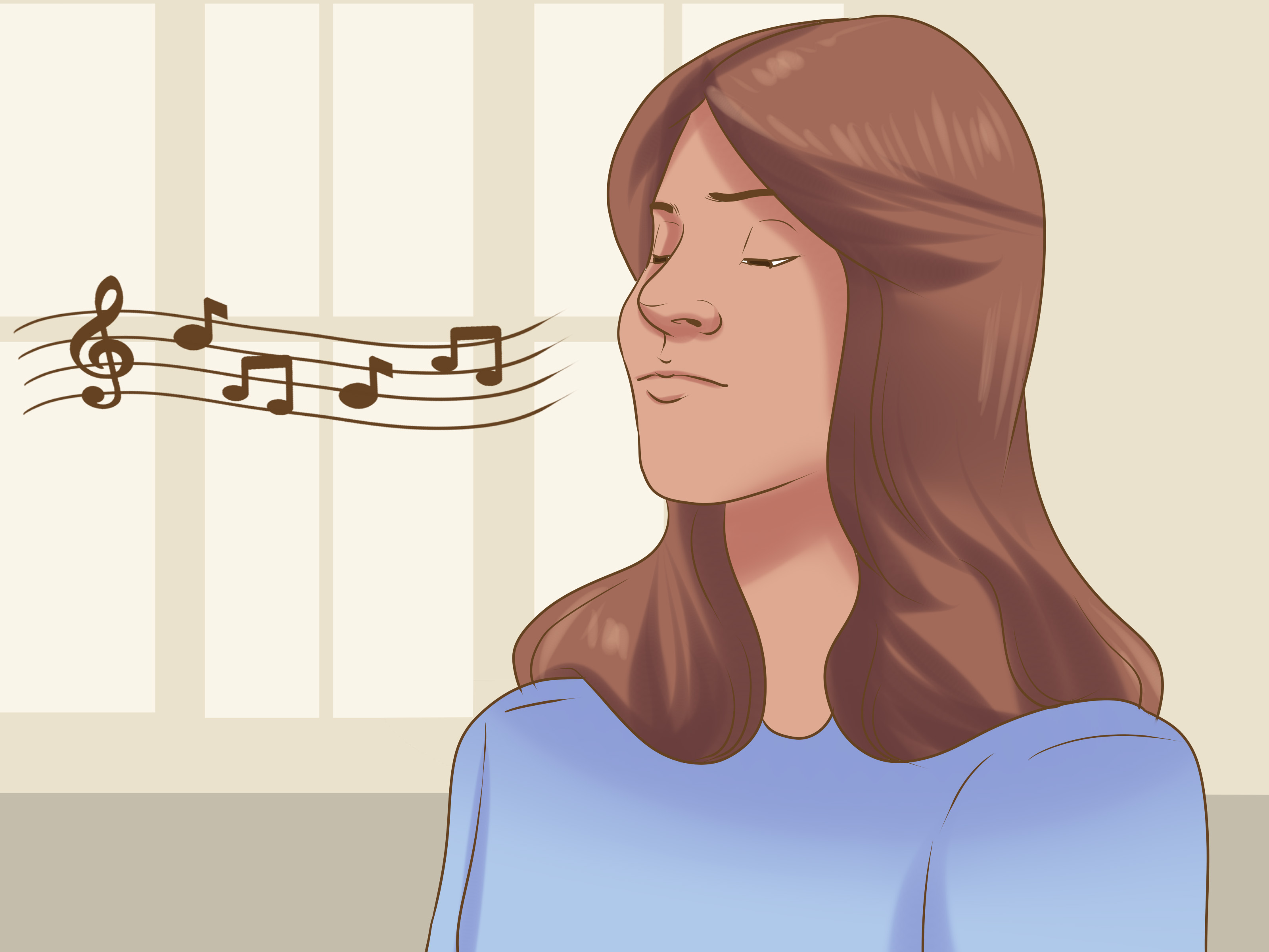 <p>A <strong>low, continuous sound</strong>, often soft and smooth — like the sound of bees, machines, or someone softly singing with closed lips.</p>