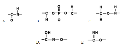 <p>which of the following represents the structure of a peptide bond correctly?</p>
