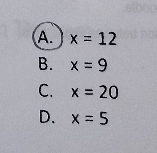<p>X=12</p>