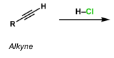<p>Addition of HCl, HBr, HI to Alkynes (once)</p>