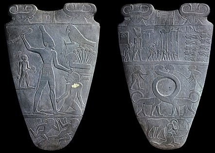 <p>Palatte of Narmer (material)</p>