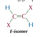 <p>the same atoms are opposite/ diagonal each other</p>