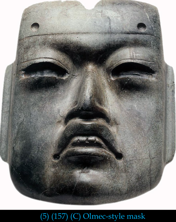 Artist/Culture: Mexica (Aztec)
Medium: Stone
- Coyolxauhqui Stone: volcanic stone
- Calendar stone: basalt
- Olmec-style mask: jadeite