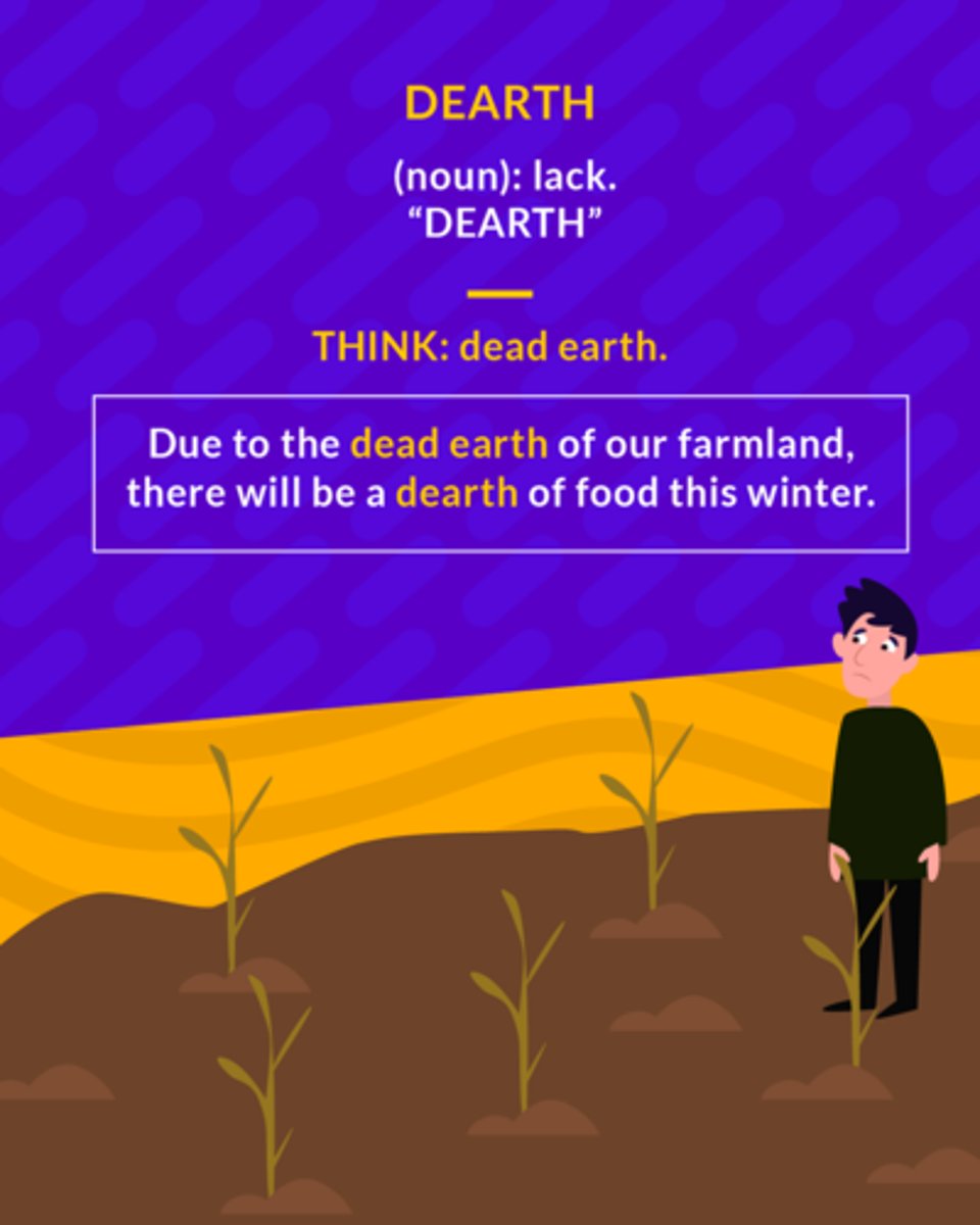 <p>(n.) a lack, scarcity, inadequate supply; a famine</p><p class="has-focus">(noun) lack</p>