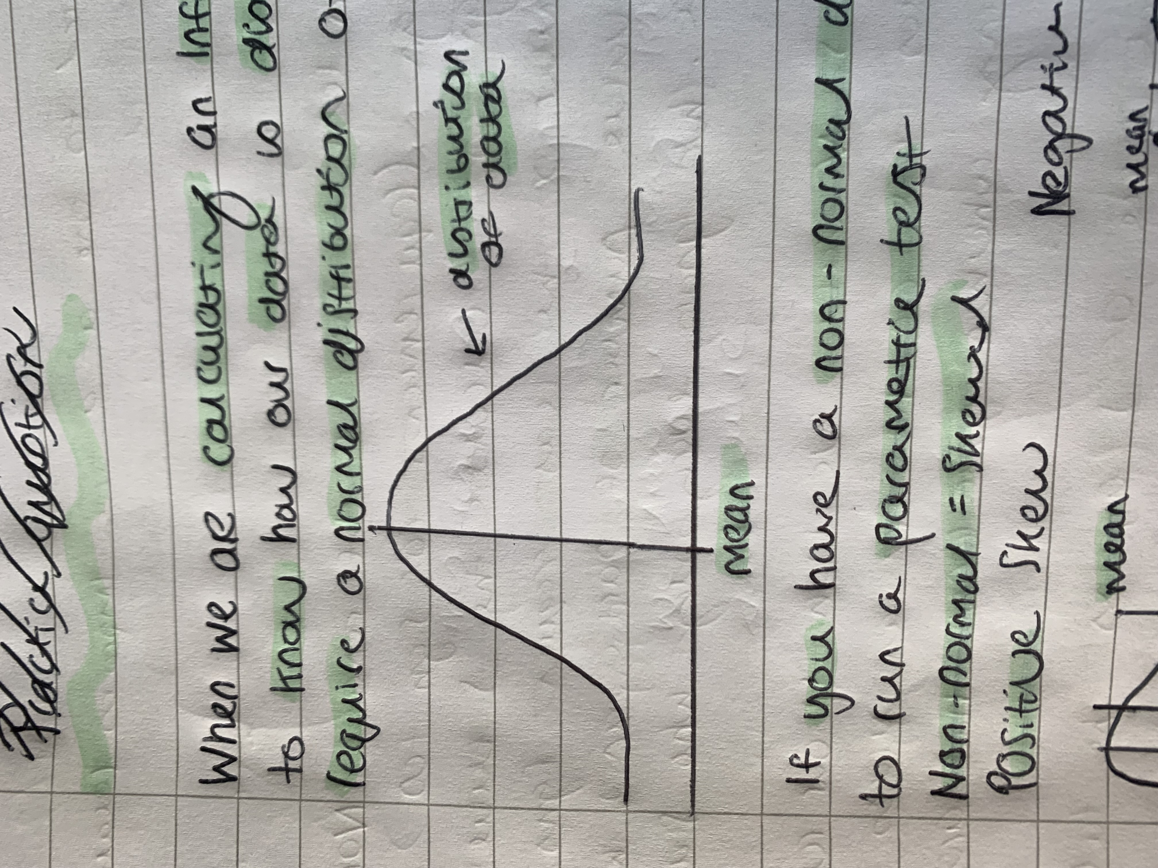 <p>These tests require a normal distribution of data. Some examples of parametic tests are; T tests, pearson’s R and Chi-squared</p><p></p><p></p>