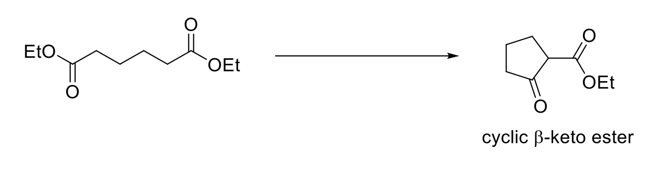 <p>Dieckmann Cyclization (Intramolecular Claisen Condensation)</p>