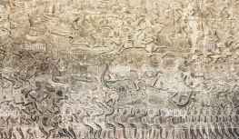 <p>depicts a <strong>famous battle between 2 cousins</strong></p>