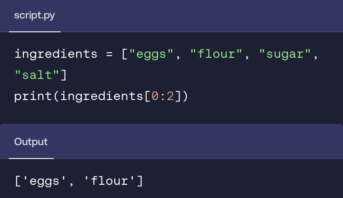 <p>Slicing (slice notation)</p>