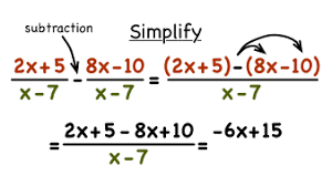 <ul><li><p>Make sure  the denominators are the same</p></li><li><p>Combine like terms, and don’t forget to distribute the negative sign if necessary!</p></li></ul>