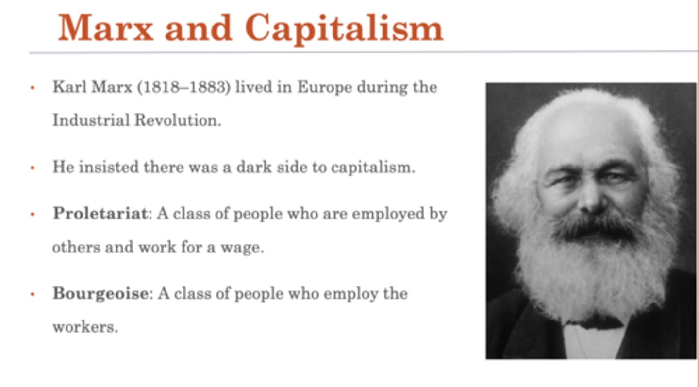 <p>class of people who are employed by others and work for wage</p>