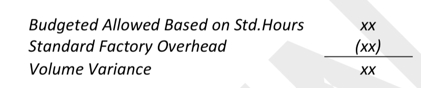 <p>Budgeted Allowed Based on Standard Hours - Standard Factory Overhead</p>