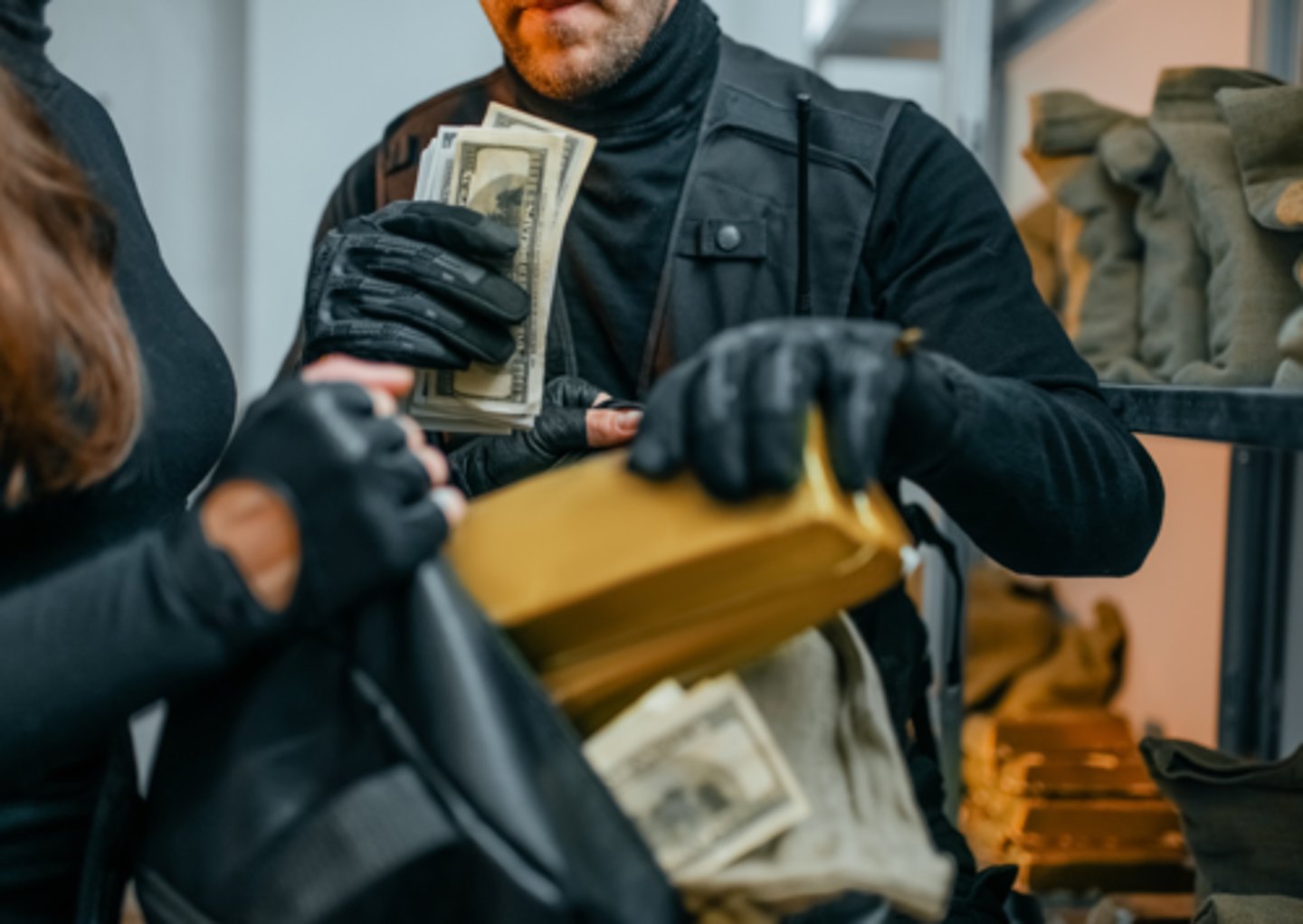 <p>the crime of stealing money or goods from a bank, shop/store, person, etc, especially using violence or threats (noun, noun, verb)</p>