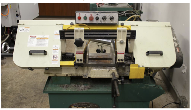 <p>Cross cutting of mostly metal (including steel) and plastic (better options for wood)</p><ul><li><p>Unlike vertical band saw, you can cut arbitrarily long pieces </p></li></ul><p></p>