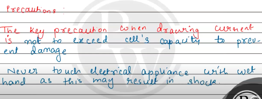 <ul><li><p>Electromotive force or emf of a cell is the potential difference across its terminals when no electric current is flowing through it or it is in an open circuit.</p></li><li><p>Terminal voltage V of a cell is the potential difference across its terminals when some electric current is flowing through it or it is in a closed circuit.</p></li></ul><p></p>