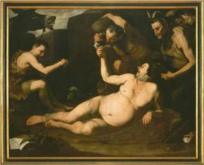 <p>Does the central figure in the composition follow a classical canon of proportion?</p>