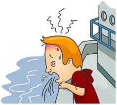 <p>to get seasick, to become dizzy</p>