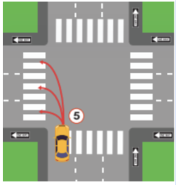 <p>left turn 1 way → 1 way</p>