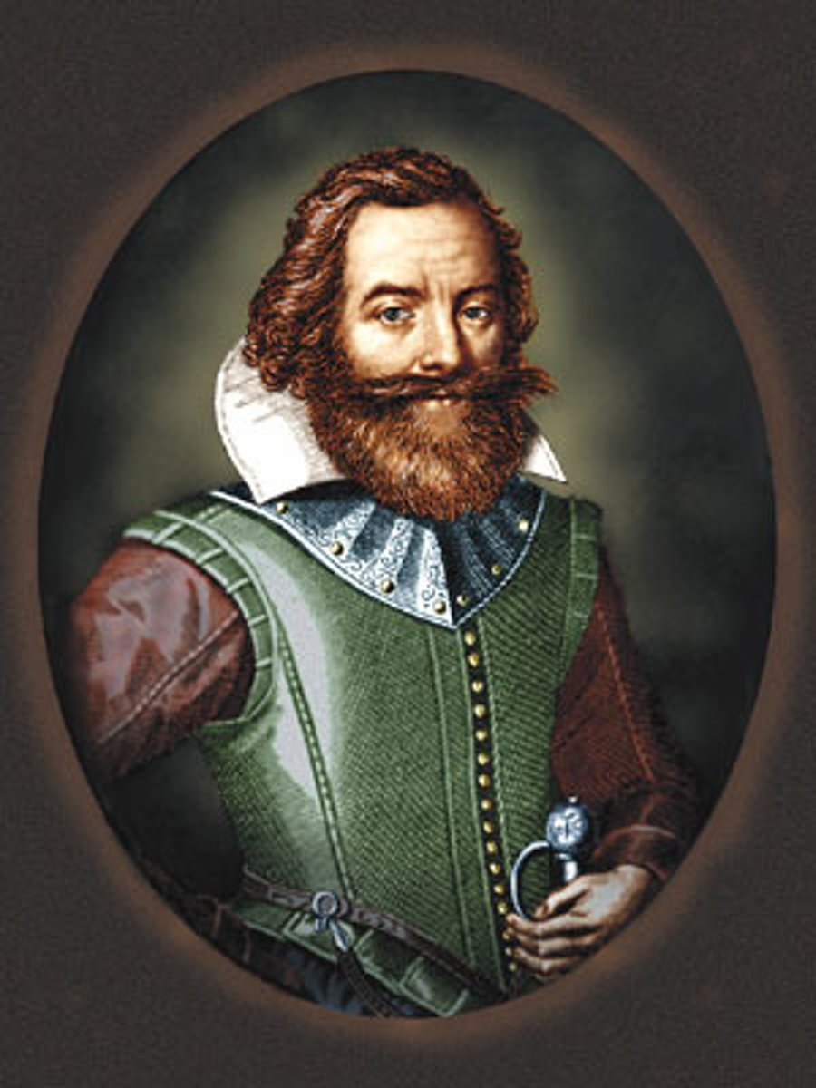 <p>Helped found and govern Jamestown. His leadership and strict discipline helped the Virginia colony get through the difficult first winter</p>