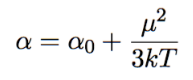 <p>distortion = α<sub>0</sub></p><p>orientation = μ²/3kT</p>