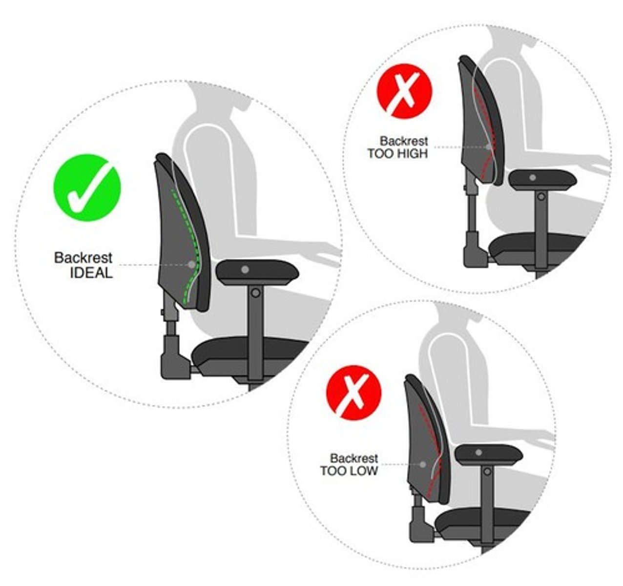 <p>Supports lumbar curve, maintains upright position. Should lock in upright position or allow slight tilt (90-110 at the hip)</p>