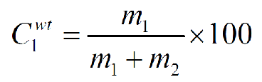 <p>Cwt - weight percentage</p><p>m1 - mass 1</p><p>m2 - mass 2</p>