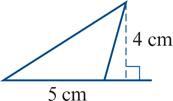 <p>find the area of the triangle</p>