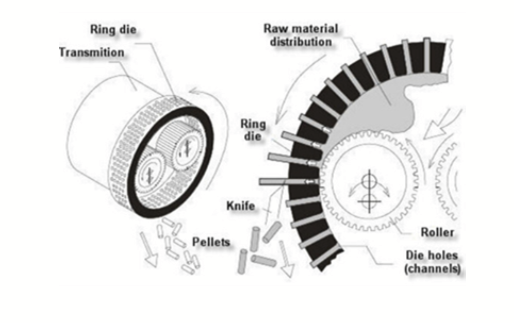 <p>Used to create pellets.</p><p>Quality matters → avoid fines → animals can sort and not eat it, fines can break down too quickly and lead to gastrointestinal issues.</p>