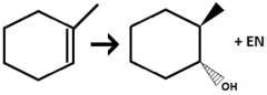 <p><strong>Alkene to Alcohol</strong></p><ul><li><p>regiochemistry: anti-MarkovNikov addition to pi bond</p></li><li><p>stereochem: syn-addition</p></li></ul><p></p>