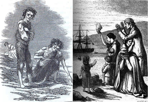 <p>From 1820 to 1860, almost 2 million immigrants came from Ireland. Most of them were tenant farmers driven from their homeland by potato crop failures. (p. 176)</p>