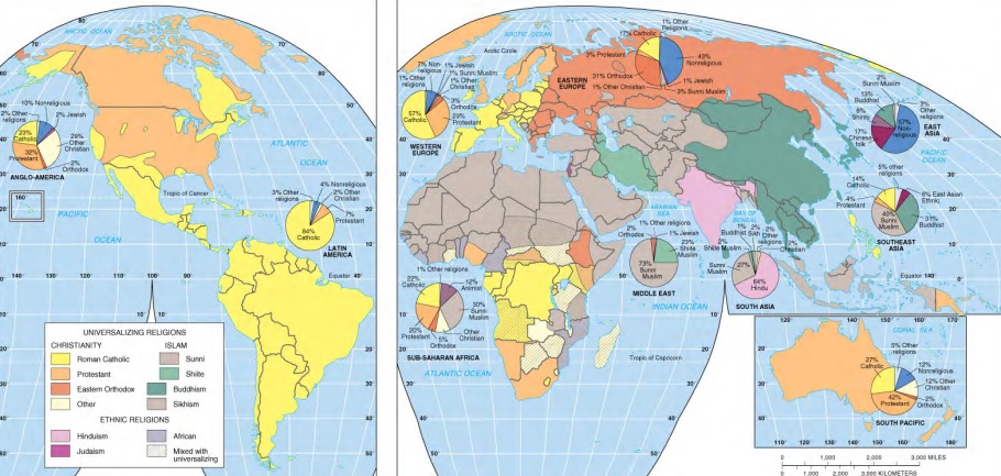 <p>Edge or limit of a region, marking where the dominant characteristics or features of that region change or diverge; transitional and often contested and overlapping and can reflect cultural, political, or environmental differences</p>